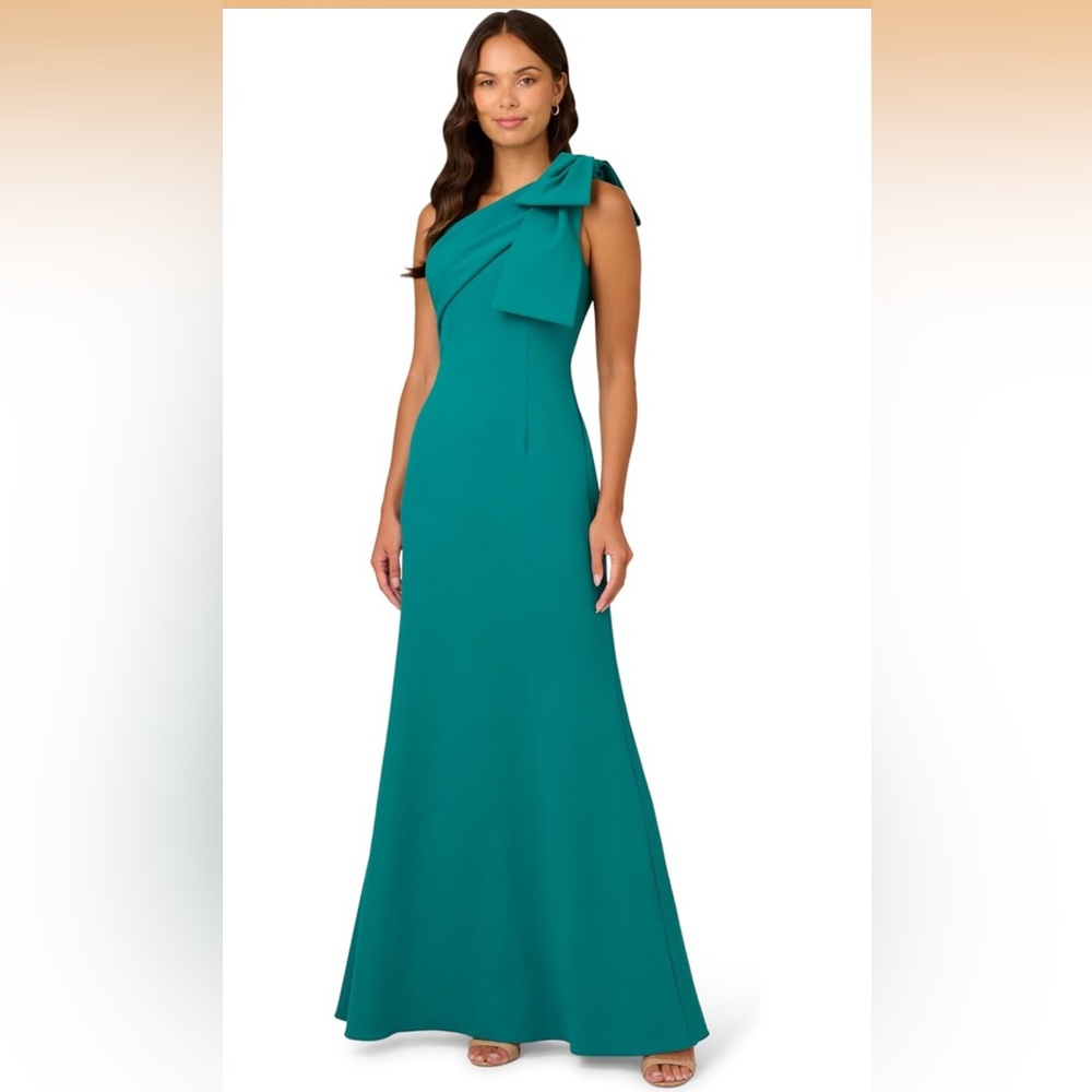 Adrianna Papell Womens Stretch Crepe Long Dress